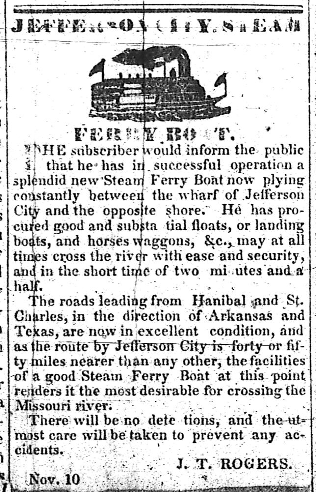  Ferry at Jefferson City, Nov. 10, 1854 