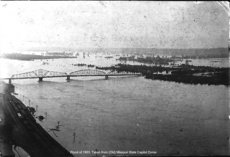  1903 Flood from Dome of Old Missouri Capitol 