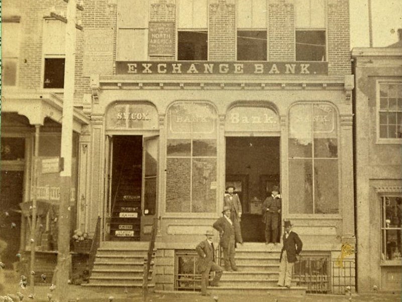 Exchange Bank at 204 E. High St.