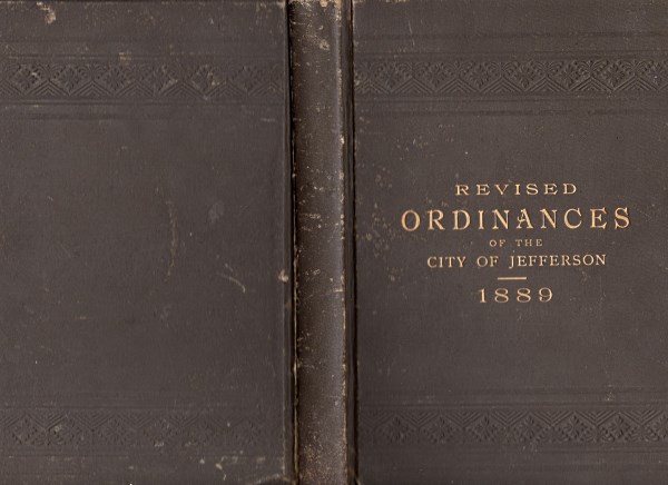  Open the Jefferson City Ordinancs 1889 